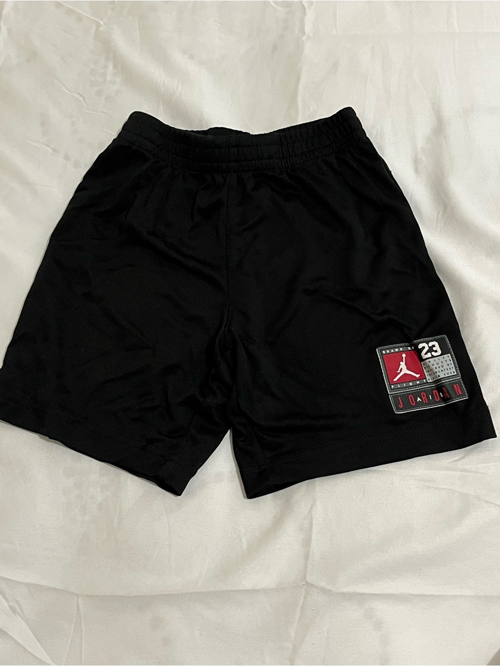 Jordan Black Shorts with Red and White Patch Boys Size 6